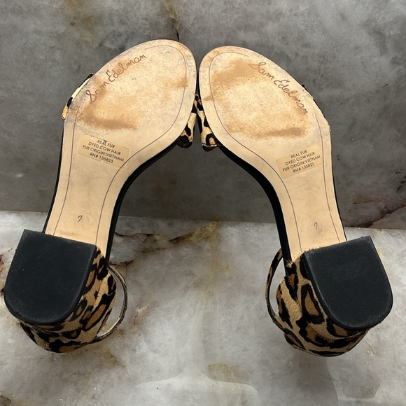 Sam Edelman leopard print block heeled sandals - Picture 5 of 6